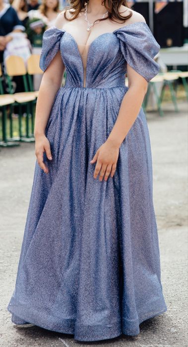 Вечірня блискуча сукня, одягнена 1 раз, 46 розмір