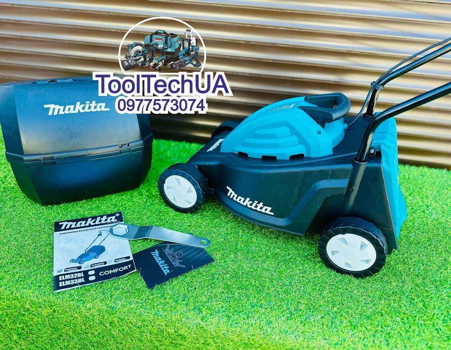 Мережева Газонокосилка Makita ELM33BL Електрична газонокосарка 33мм