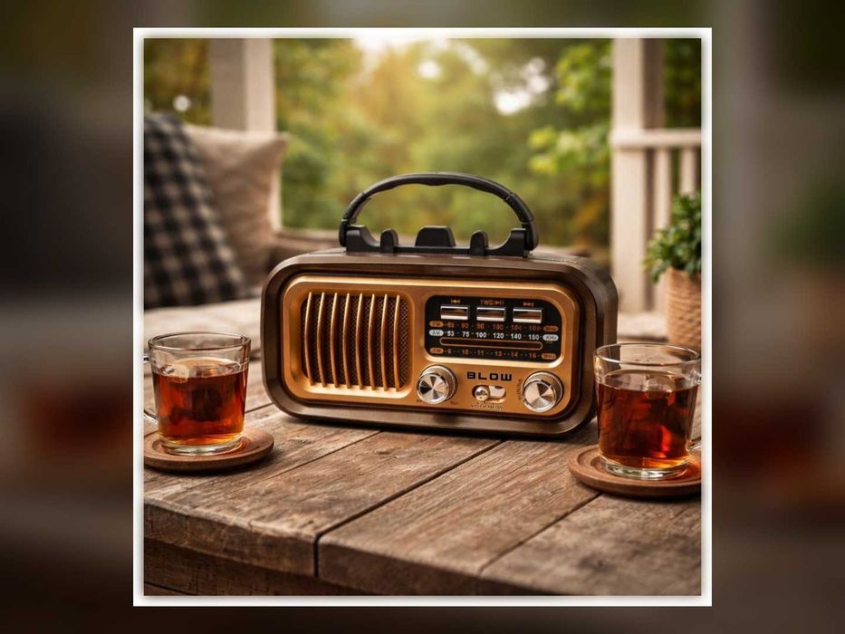 Radio Retro FM AM SW Przenośne Na Baterie i Sieć USB Brązowe
