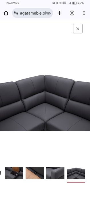 Narożnik skórzany z funkcją spania