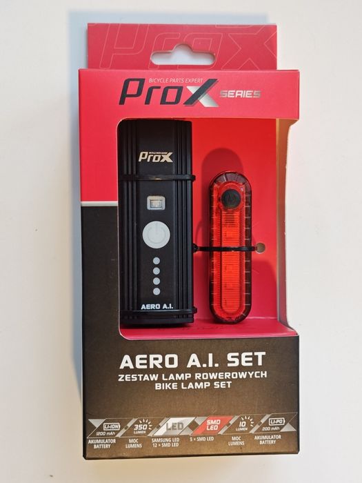 Zestaw lamp rowerowych AERO A.I. SET - Prox, przód/tył, pilot, klakson