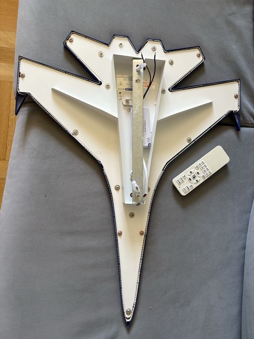 Lampa LED samolot do pokoju dziecięcego, pilot