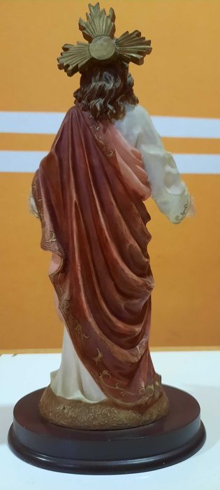 Estátua / Imagem + Quadro Sagrado Coração de Jesus