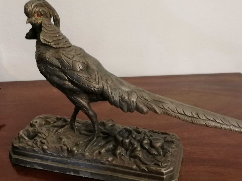 Par Elegante de Esculturas de Faisão em Bronze (Atribuição a Trodoux)