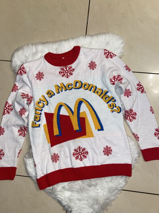 Świąteczny sweterek męski unisex Mc Donald’s unikat sesja rozm M