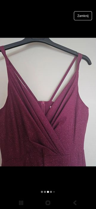 Elizabeth Bordowa maxi sukienka z rozcięciem