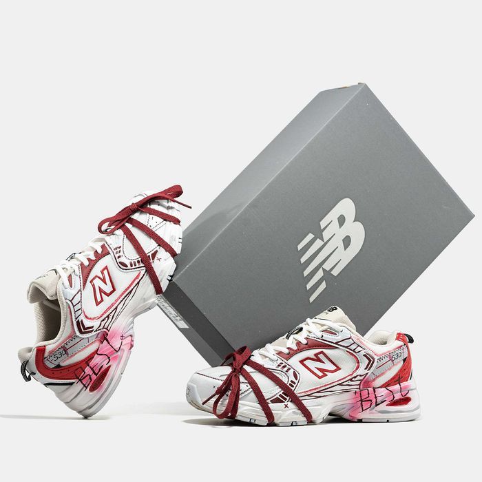 Кросівки New Balance 530 Custom White/Red premium | Кроссовки жіночі