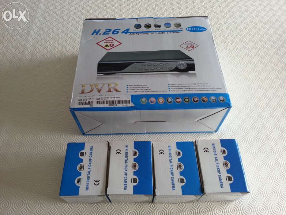 Sistema video vigilancia CCTV 4 cameras minusculas + DVR 4 canais