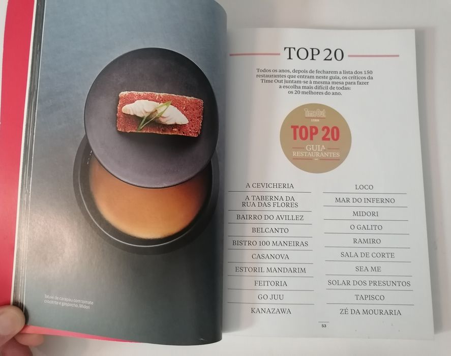 Guia de restaurantes 2018, edição Time Out, patrocínio cerveja Bohemia