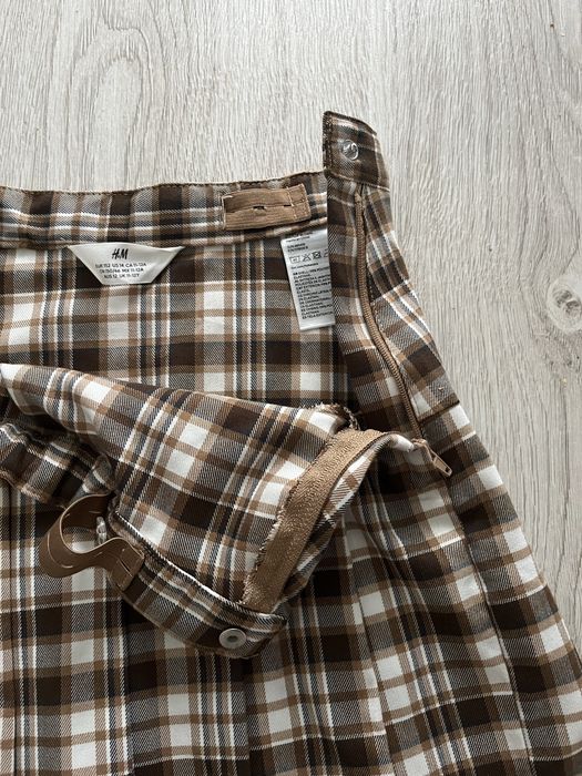 spódniczka dziecięca w kratę w kratkę krótka H&M dla dziewczynek