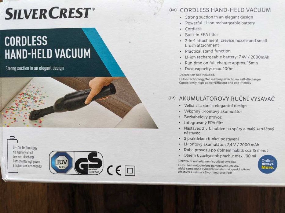 Ручний бездротовий пилосос Crivit Silvercrest