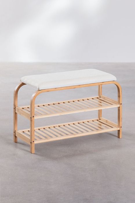 Sklum Banco sapateira 70 cm em madeira de bambu Kaupo