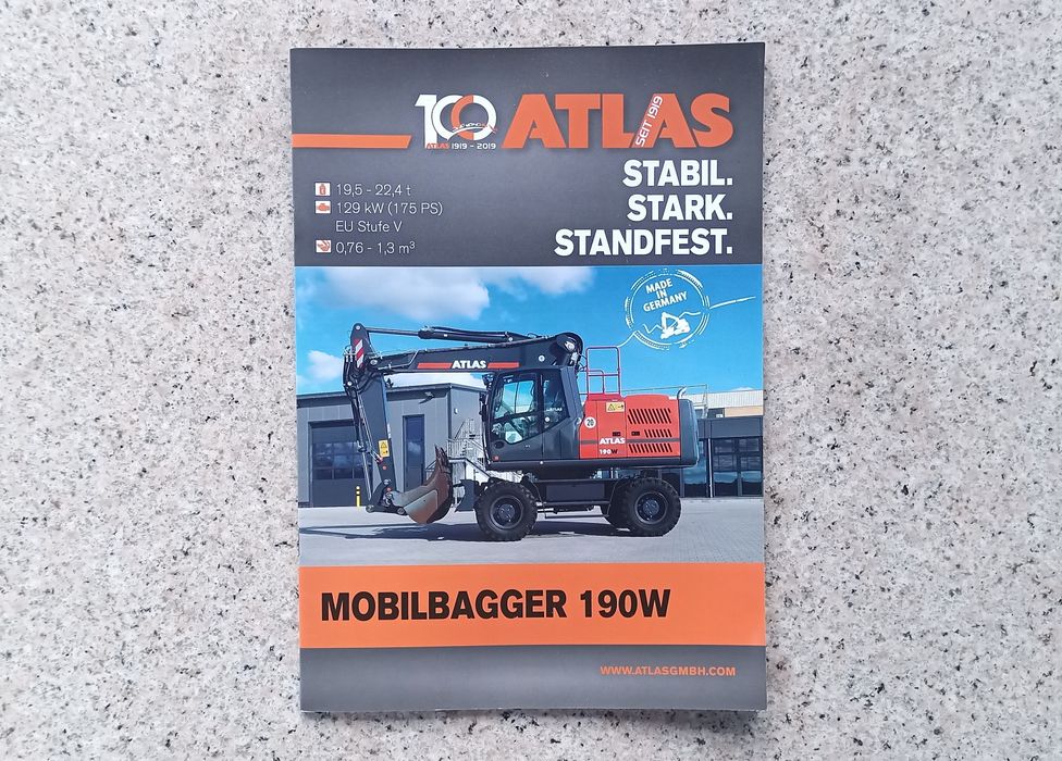 ATLAS 190W  Koparka kołowa Specyfikacja techniczna Prospekt
