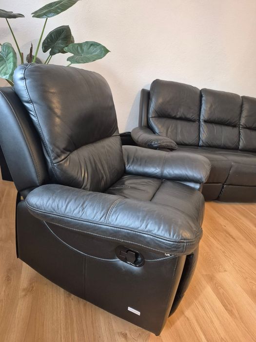 Wypoczynek skórzany z funkcją relax