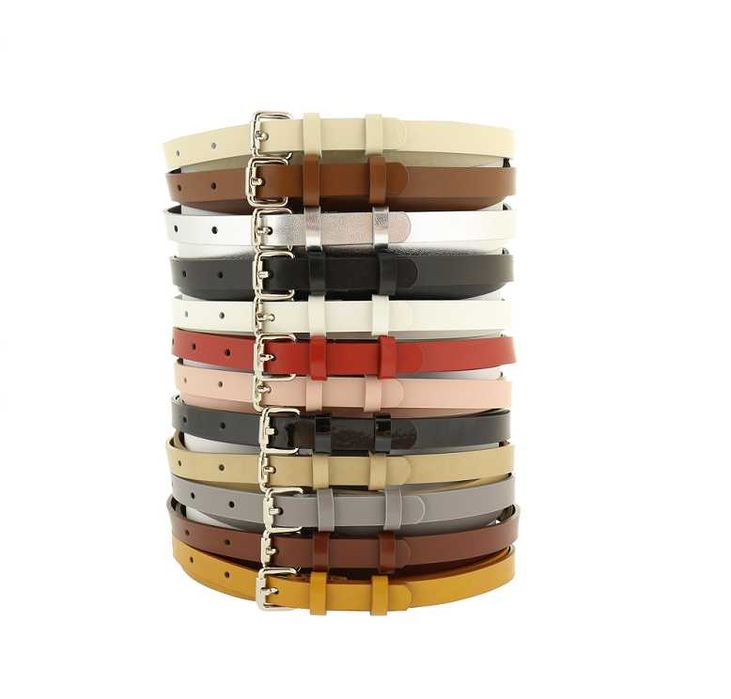 Damski pasek ze skóry naturalnej brązowy do spodni sukienki wąski