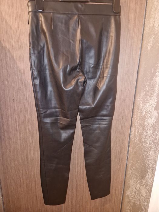 Spodnie damskie skórzane Zara 36 S czarne