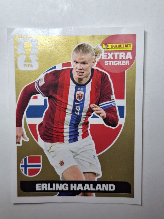 Erling Haaland Extra Sticker Gold (Ouro) da Panini WORLD CUP 2026