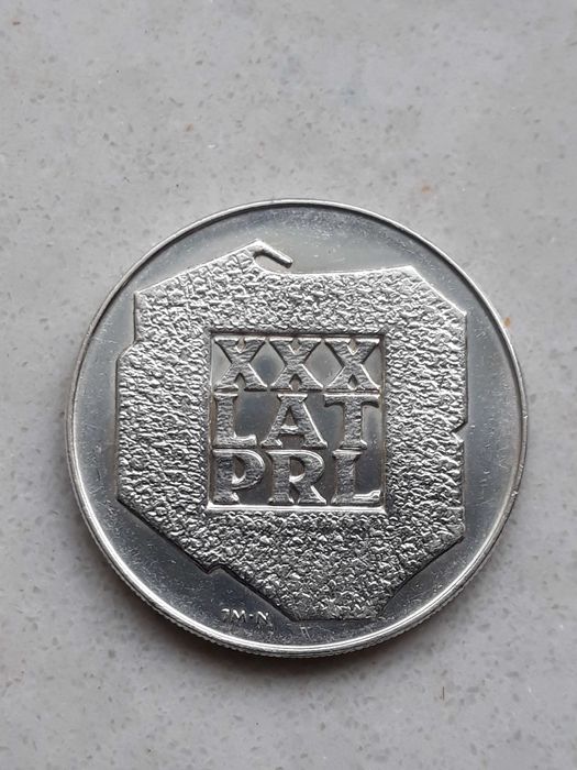 Srebrna moneta 200 złotych z 1974 r. XXX LAT PRL w ładnym stanie.