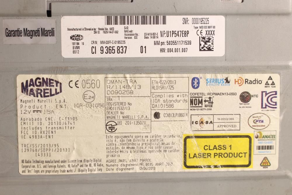 Rádio / auto-rádio BMW 1 (F20)