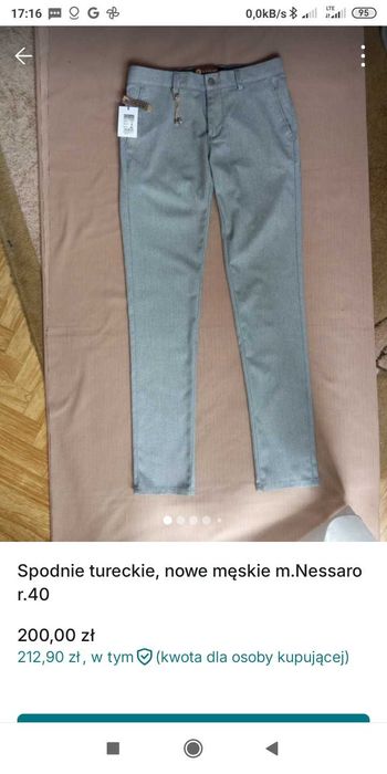 Spodnie tureckie nowe męskie m.Nessaro r.40
