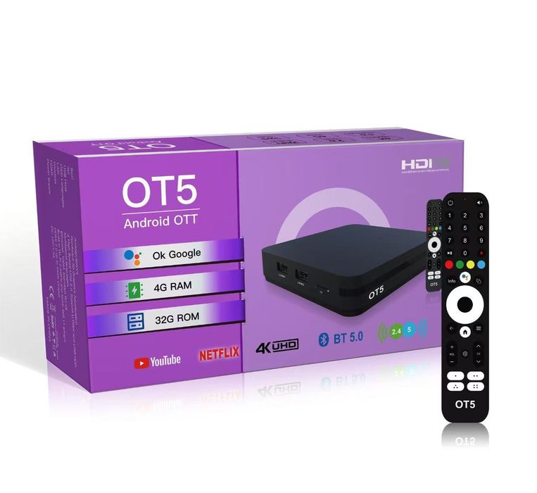 Ostark OT5 TV Box 4K Amlogic S905Y4 4GB 32GB WiFi 5G AV1 Android 11.0