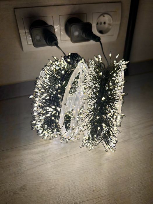 Гірлянда роса хвоя мішура 30 метрів, роса 50, 100, 200 мертів, штора