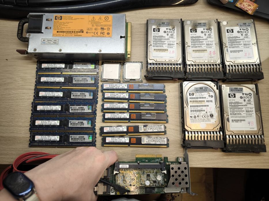 HPE ProLiant Gen7 DL360 продаж бп, озу, hdd, процесори