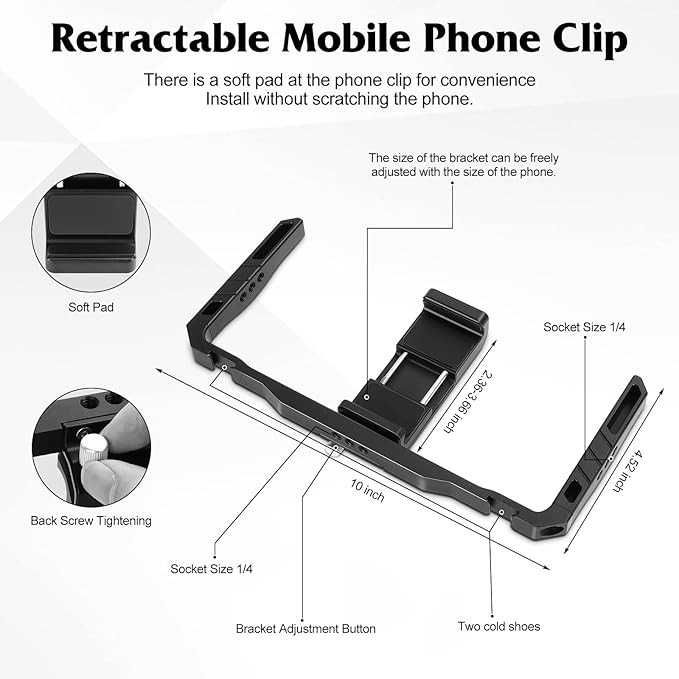 Smartphone Video Rigs de Alumínio Escovado