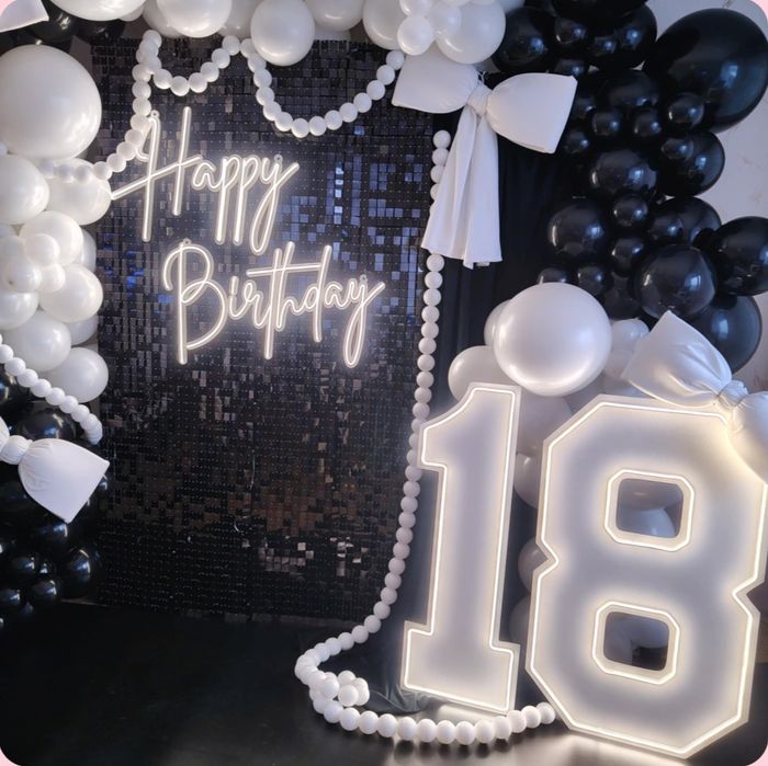 Neonowe cyfry LED „18” – 100 cm – wynajem na urodziny / osiemnastkę