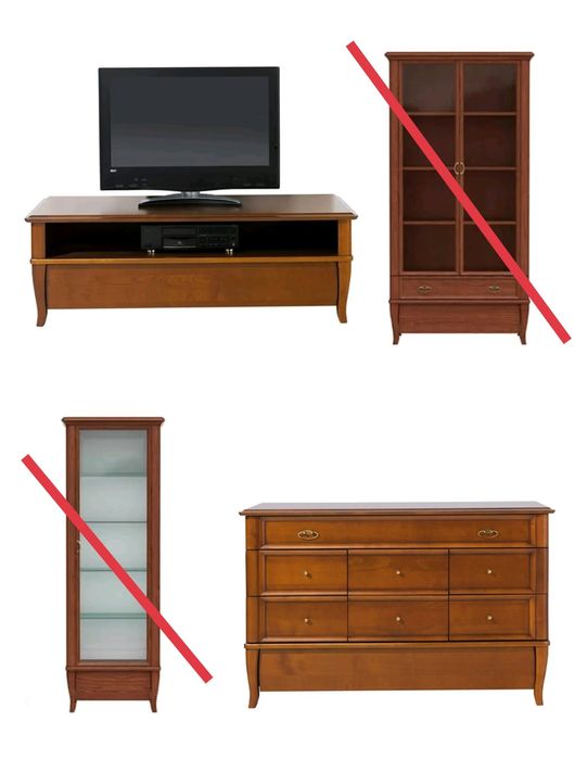 Zestaw mebli fornirowanych do salonu, Orland,komoda,szafka RTV