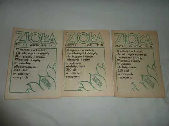Ziołolecznictwo, 3 zeszyty z serii zioła