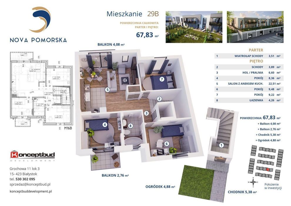 Mieszkanie na sprzedaż, 4 pokoje, 68 m², Białystok