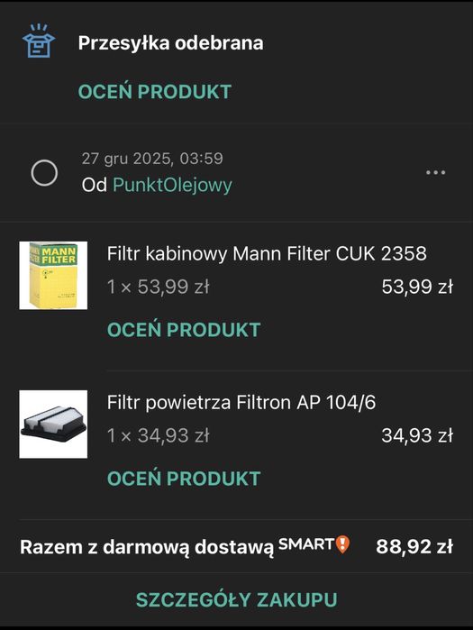 Filtr kabinowy z węglem aktywnym mann cuk 2358