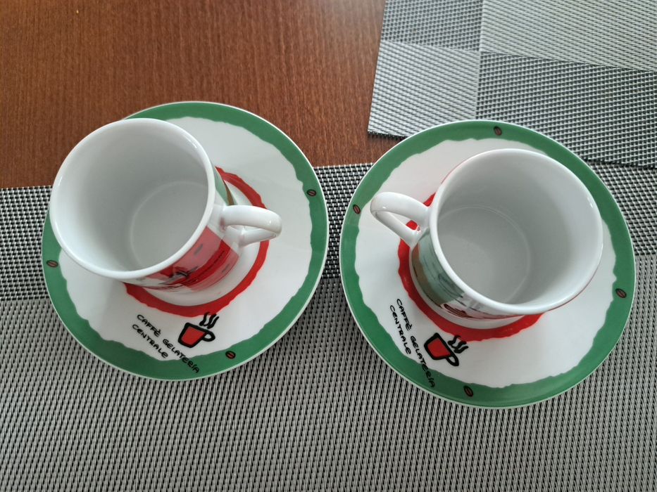 2 filiżanki ze spodkami do espresso z motywem włoskim  Flirt by R&B