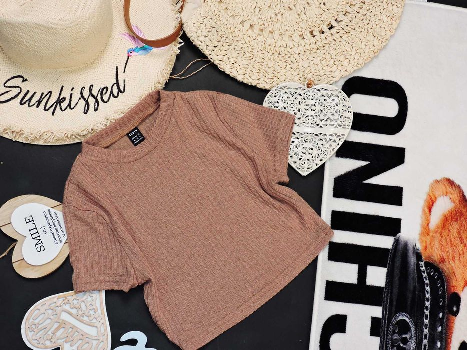 Shein brązowy crop top S