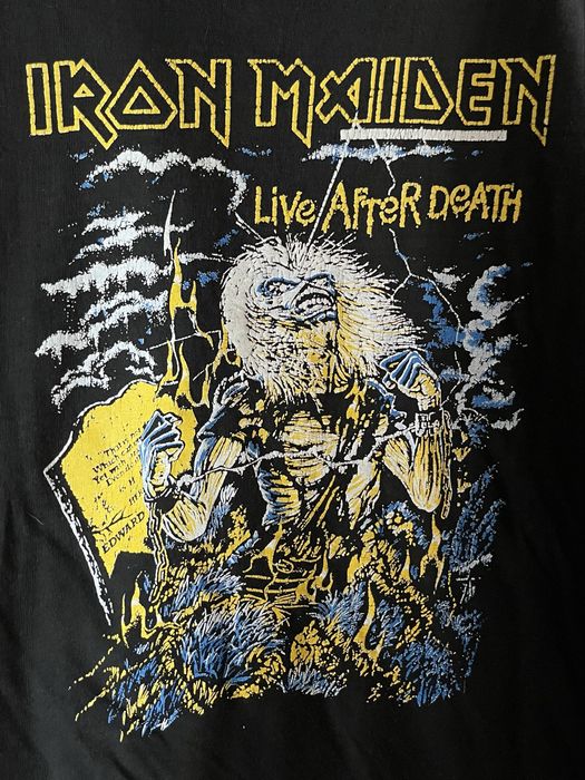 T-shirt Vintage Iron Maiden Live After Death Single Stitch
