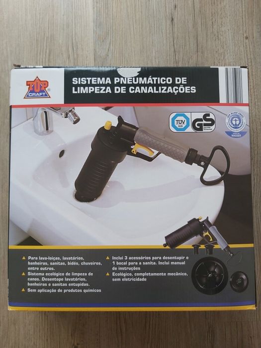 Sistema pneumático de limpeza de canalizações