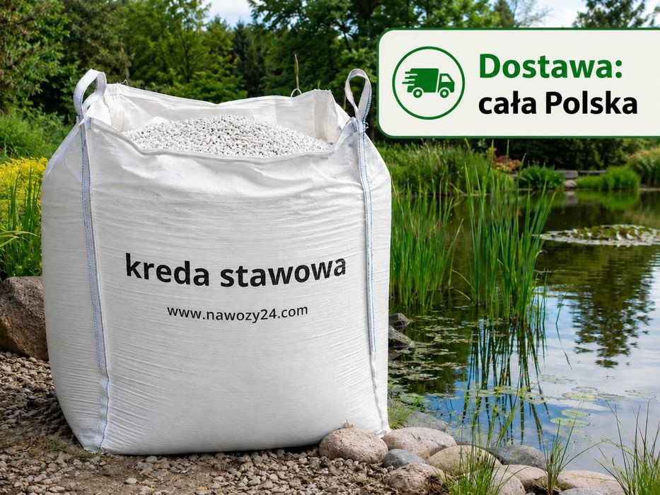 Kreda Stawowa Bigbag 500 kg z dostawą, kreda granulowana do stawu, na zielone glony w wodzie, kreda poprawia ph wody