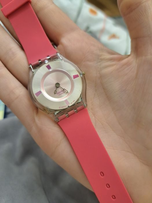 Zegarek swatch skin koralowy nowy pasek