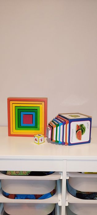 Kostki cubes drewniane kwadraty układanki dla dzieci malucha