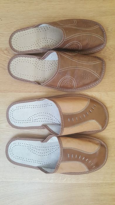 Pantofle kapcie męskie klapki brązowe wsuwane