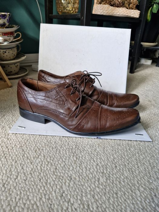 Męskie buty wizytowe Gregor 43 skóra brąz