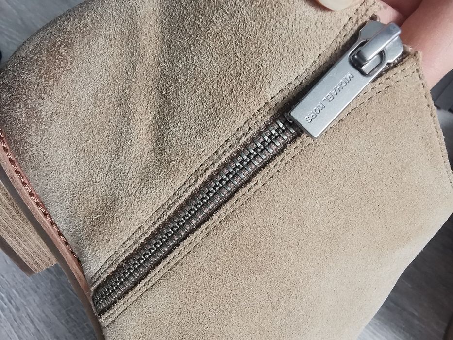 Nowe 40.5/41 zamszowe Michael Kors botki sztyblety skóra naturalna