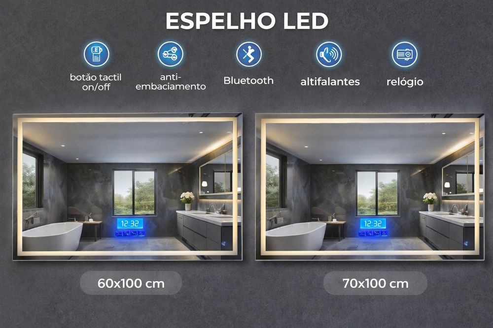 Espelhos de Iluminação Led Retangular444091975640688641