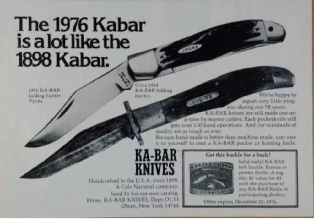 USA Stary scyzoryk Kabar Hunter Model 1184 USA