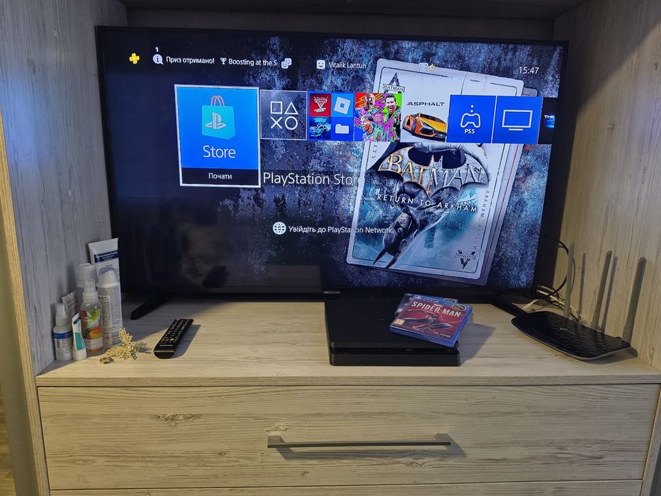 Sony PlayStation 4 Slim 500GB + оригінальний джойстик + 2 гри + коробка