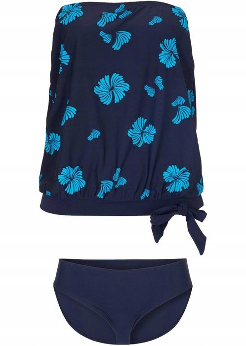 B.P.C tankini granatowe w turkusowe wzory 48.