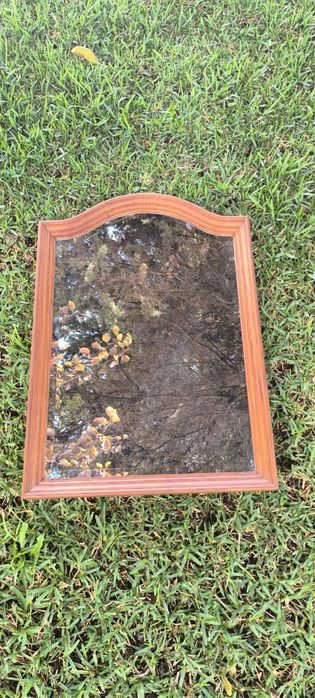 Mobiliário Quarto de casal vintage, cama, comoda com espelho e duas me