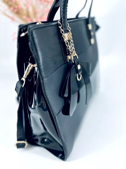 Nowa torebka damska a4 hit ! lakierowana shopperka czarna