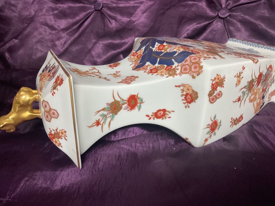 Talha samurai vista alegre porcelana pintura manual com 46 cm